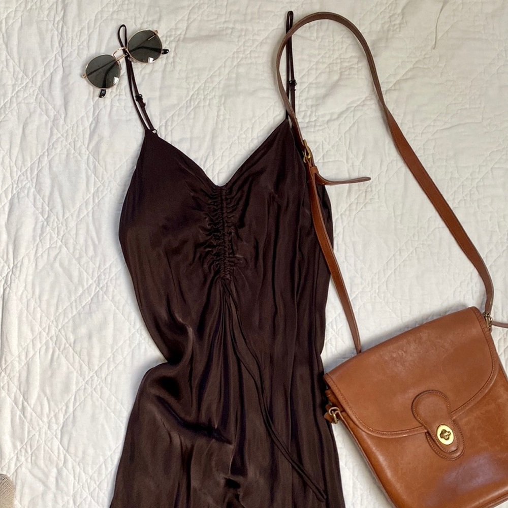 Chocolate brown maxi dress